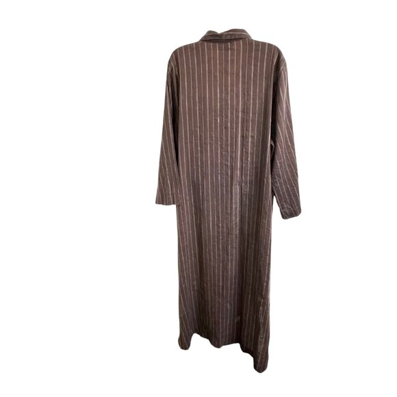 Marina Rinaldi Brown Striped Linen Cotton Button-Up Maxi Dress Made In Italy u - Picture 11 of 12